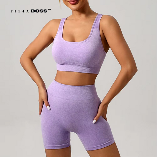 Active U-neck Sport Bra and Shorts Set Fit4ABoss™