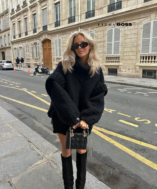 Turtleneck Double Lantern Sleeve Oversized Jumper Fit4ABoss™