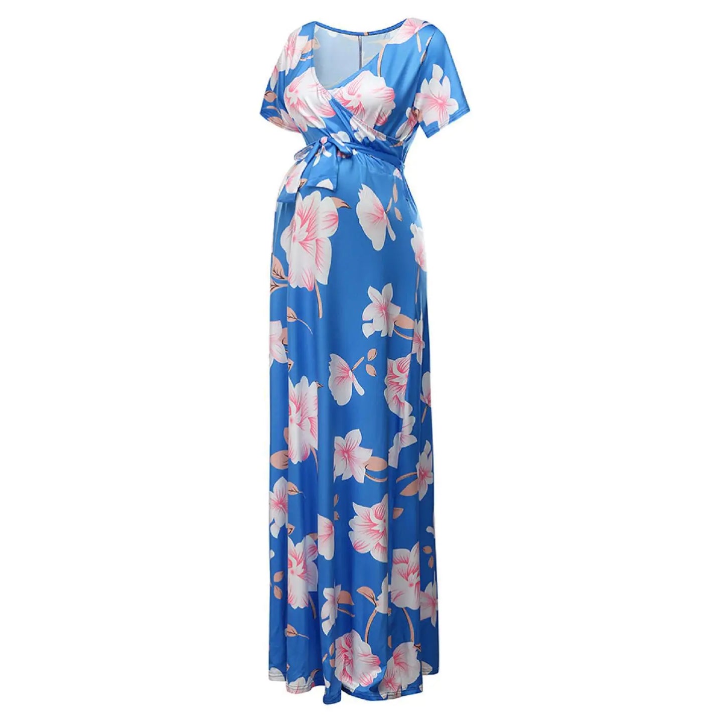 Floral Print Maternity Maxi Dress Fit4ABoss™