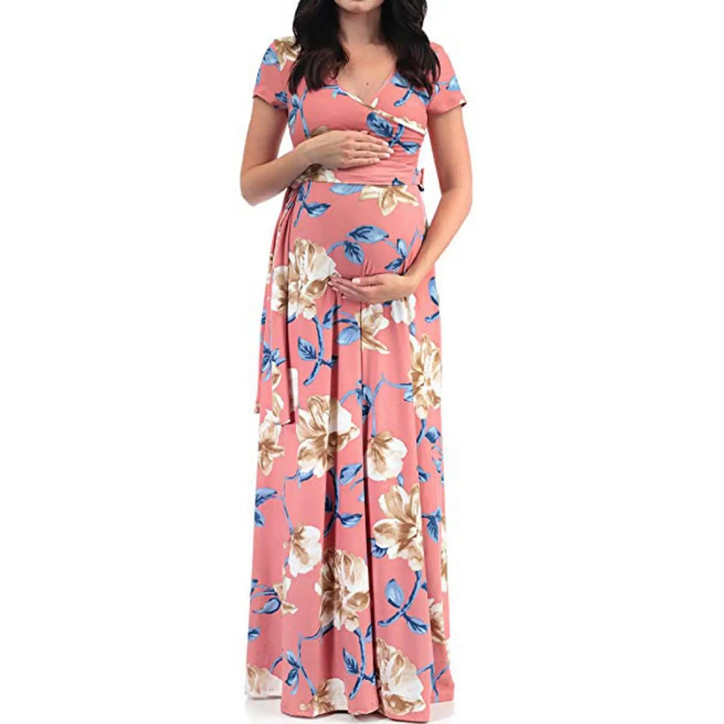 Floral Print Maternity Maxi Dress Fit4ABoss™