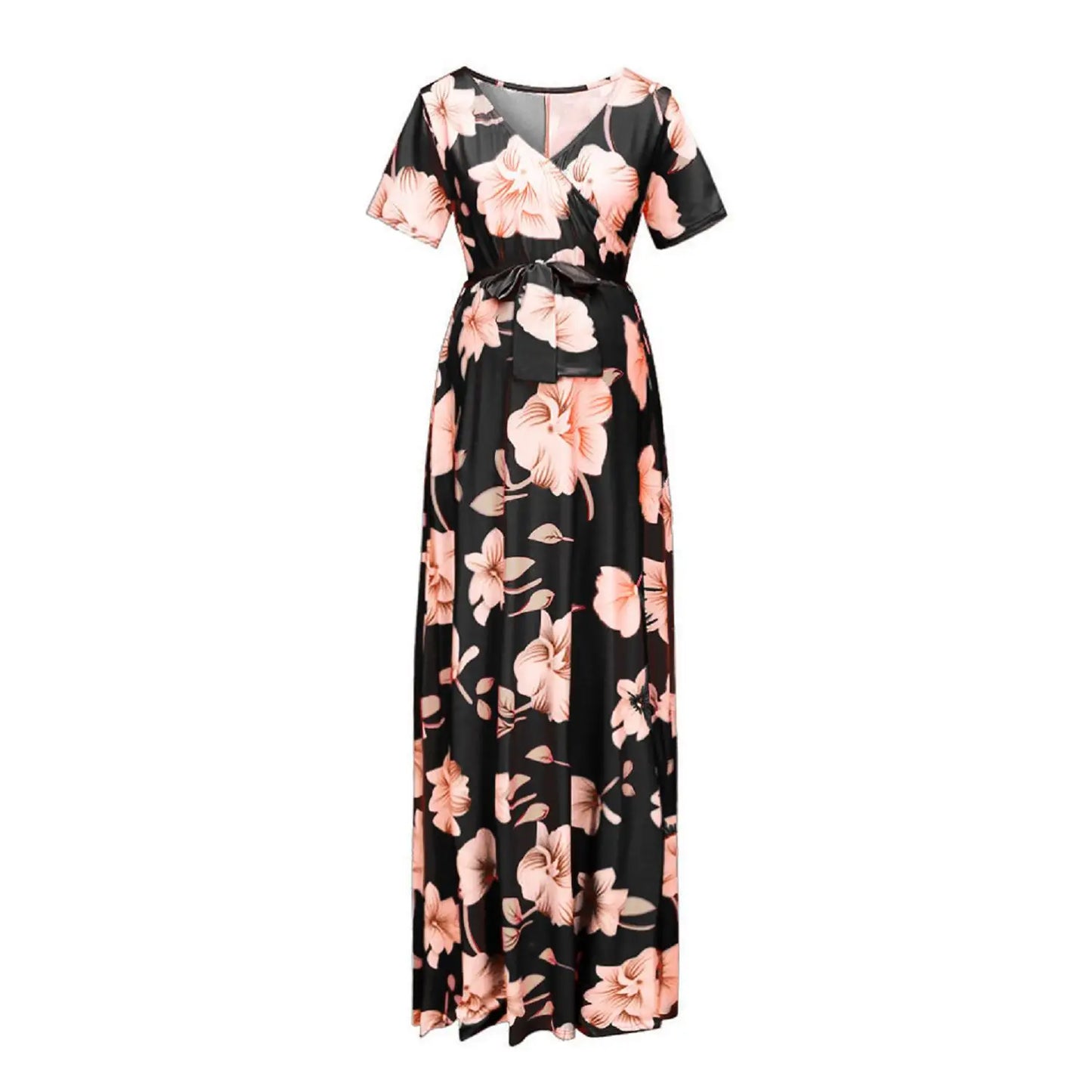 Floral Print Maternity Maxi Dress Fit4ABoss™