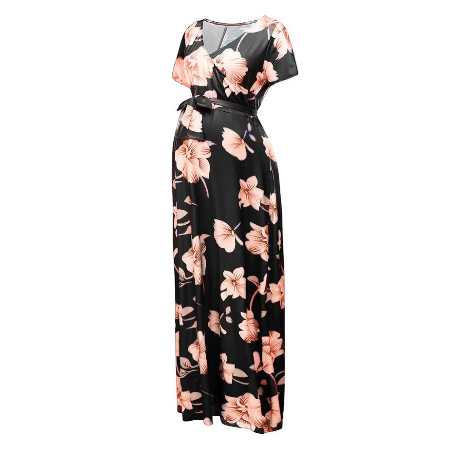 Floral Print Maternity Maxi Dress Fit4ABoss™