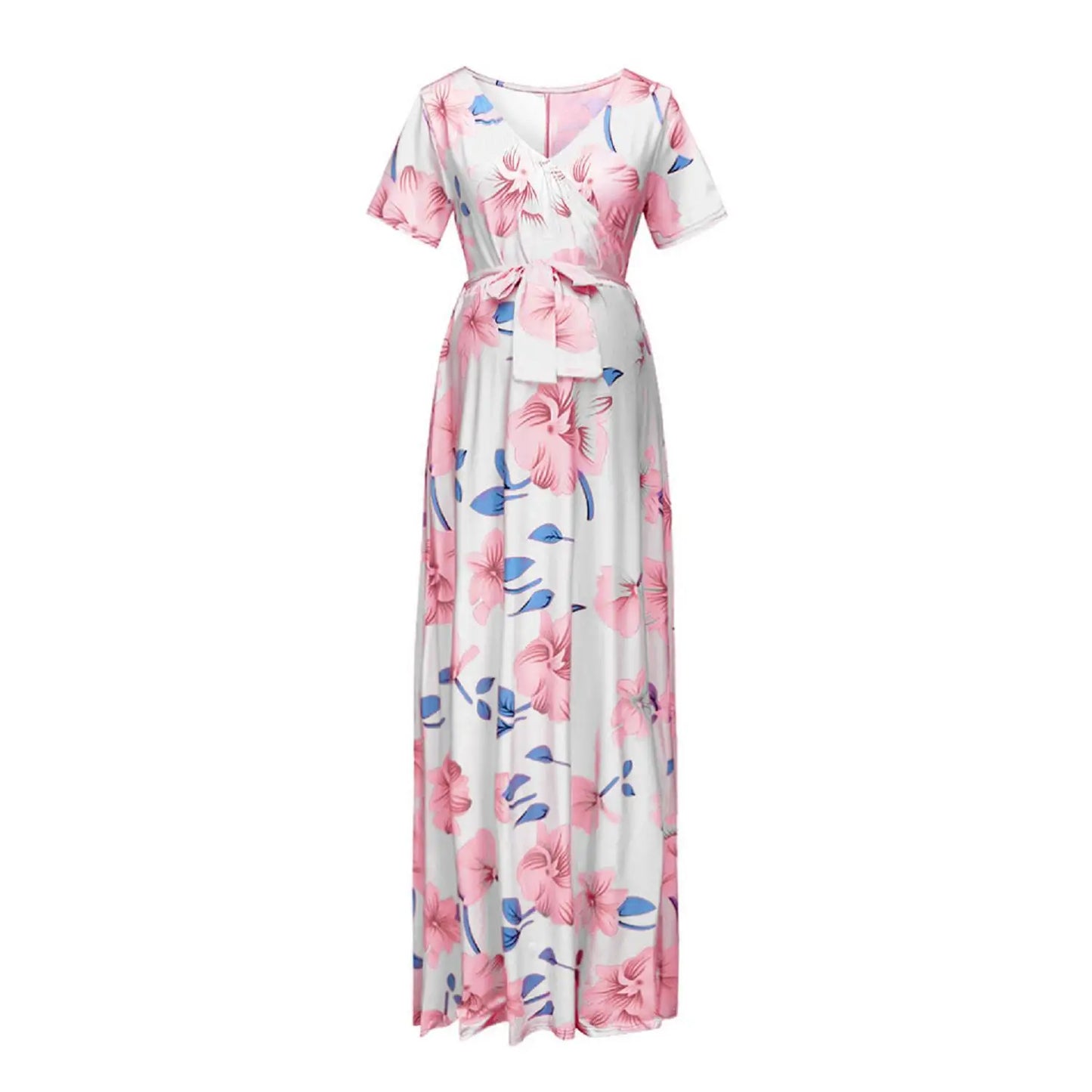 Floral Print Maternity Maxi Dress Fit4ABoss™