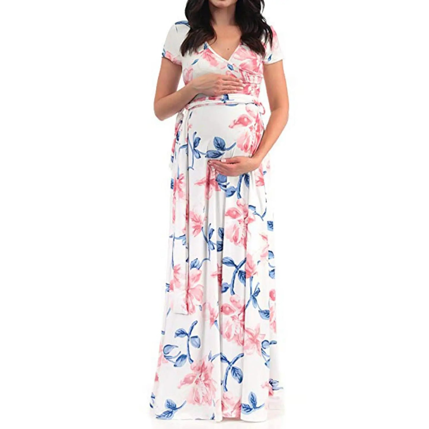 Floral Print Maternity Maxi Dress Fit4ABoss™