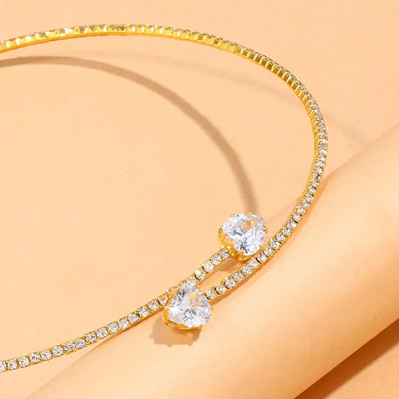 Rhinestone Heart Collar Choker Necklace  Fit4ABoss™