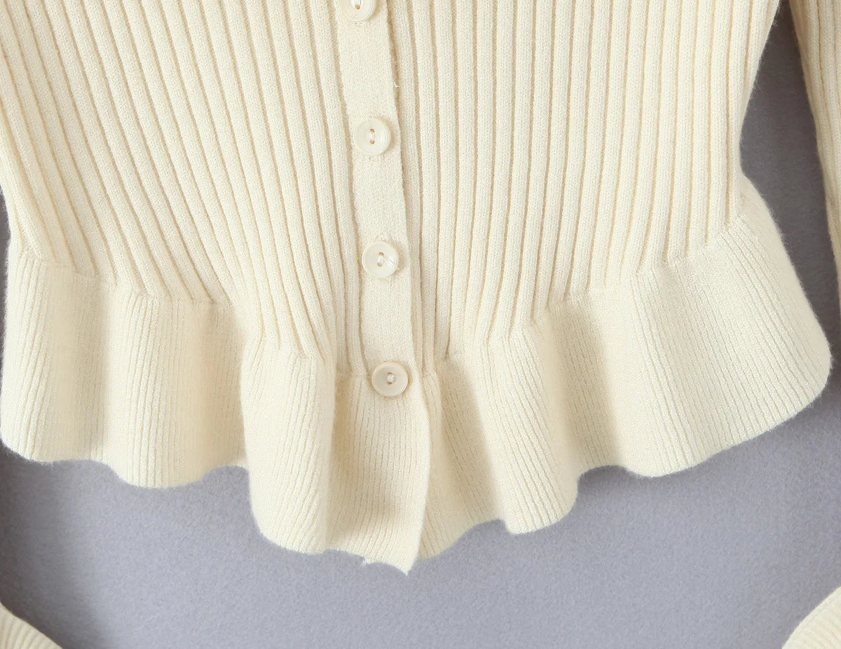 Ruffle Long Sleeve Knitted Jumper Fit4ABoss™