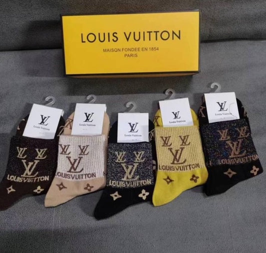 LV Styled Cotton Socks